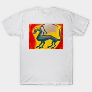 Teal Dragon on Fire T-Shirt